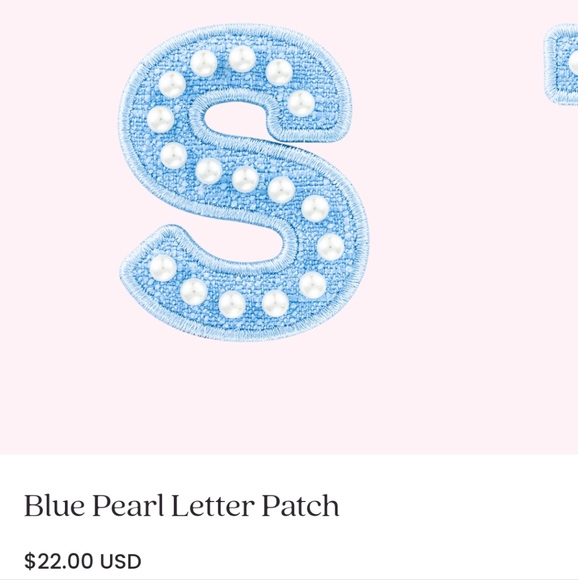 Blue Pearl Letter Patch - Picture 3 of 4